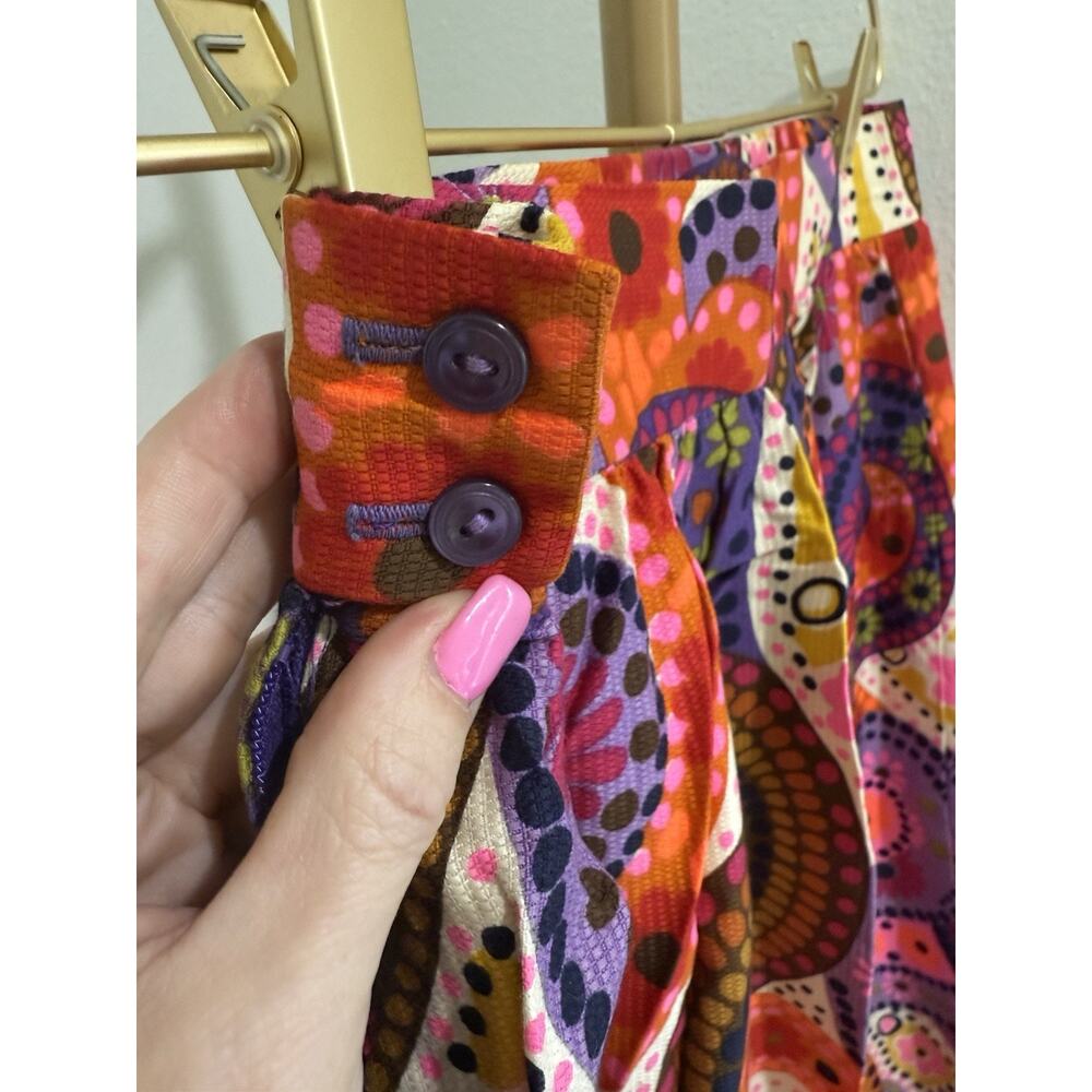 Vintage 60s Alex Coleman Flower Power Hippy Maxi Boho skirt Paisley Small - Picture 4 of 8